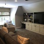 Custom built cabinets and entertainment center.